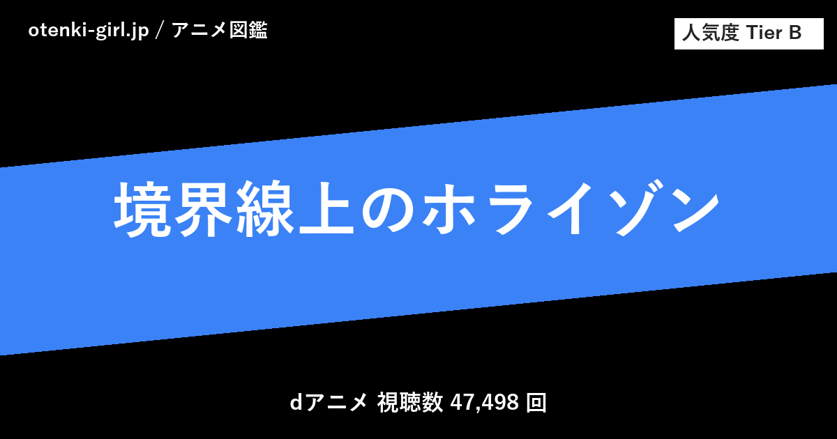 境界線上のホライゾン - 人気度 B - otenki-girl.jp アニメ図鑑