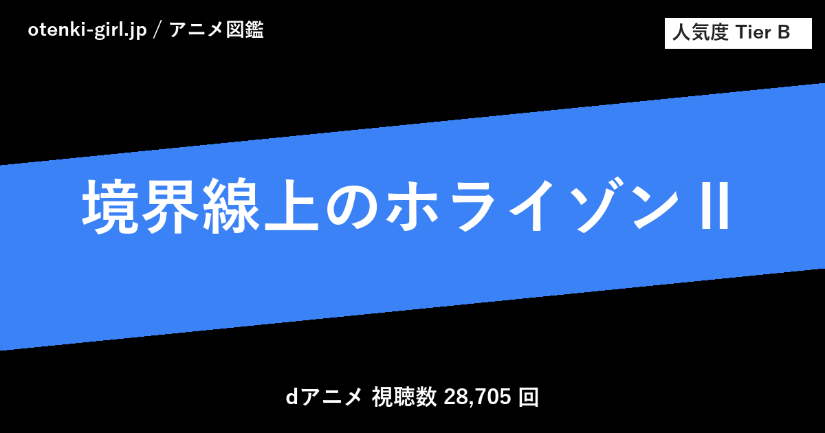 境界線上のホライゾンⅡ - 人気度 B - otenki-girl.jp アニメ図鑑