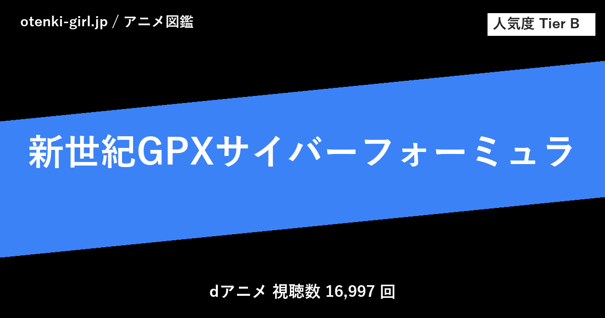 新世紀GPXサイバーフォーミュラ - 人気度 B - otenki-girl.jp アニメ図鑑