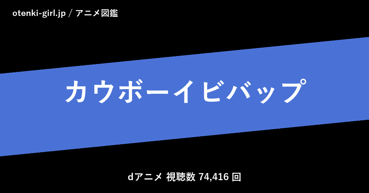 カウボーイビバップ - 人気度 - - otenki-girl.jp アニメ図鑑