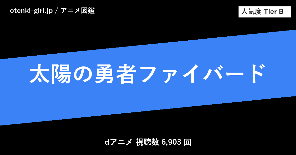 太陽の勇者ファイバード - 人気度 B - otenki-girl.jp アニメ図鑑