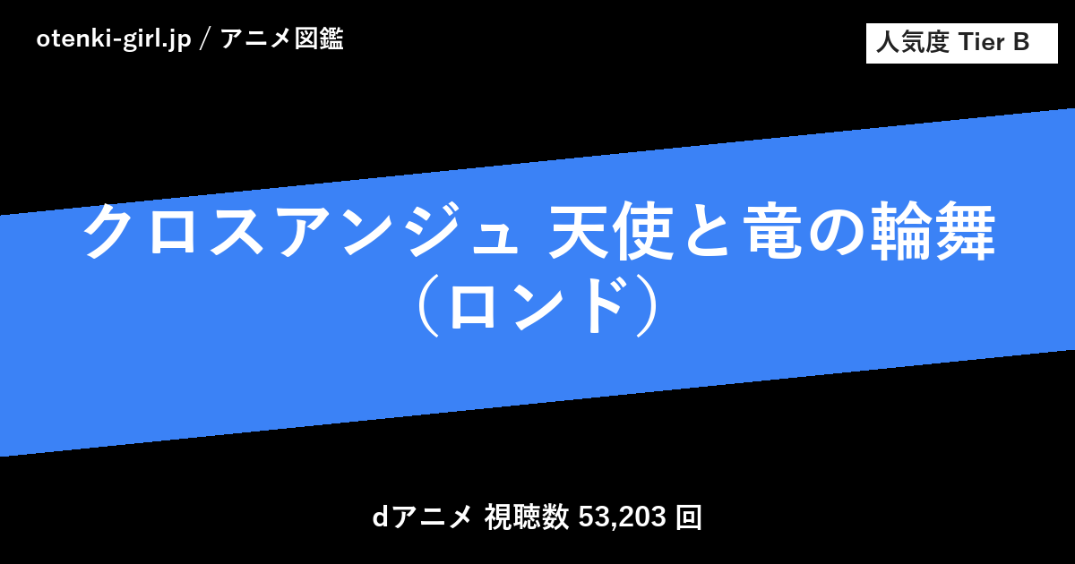 クロスアンジュ 天使と竜の輪舞（ロンド） - 人気度 B - otenki-girl.jp アニメ図鑑