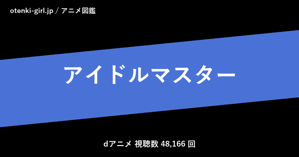アイドルマスター - 人気度 - - otenki-girl.jp アニメ図鑑