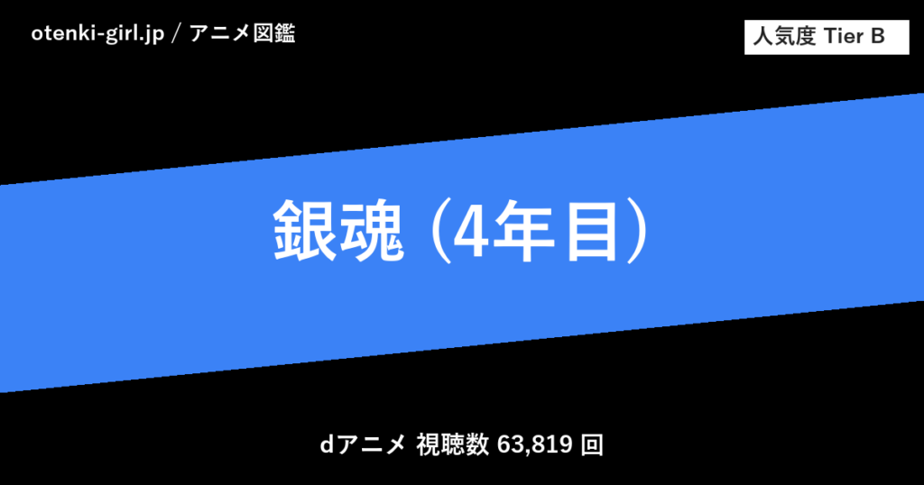 銀魂 (4年目) - 人気度 B - otenki-girl.jp アニメ図鑑