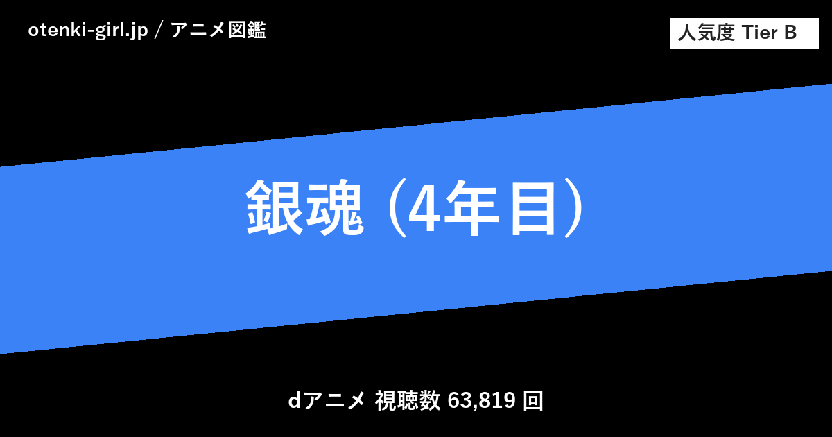 銀魂 (4年目) - 人気度 B - otenki-girl.jp アニメ図鑑