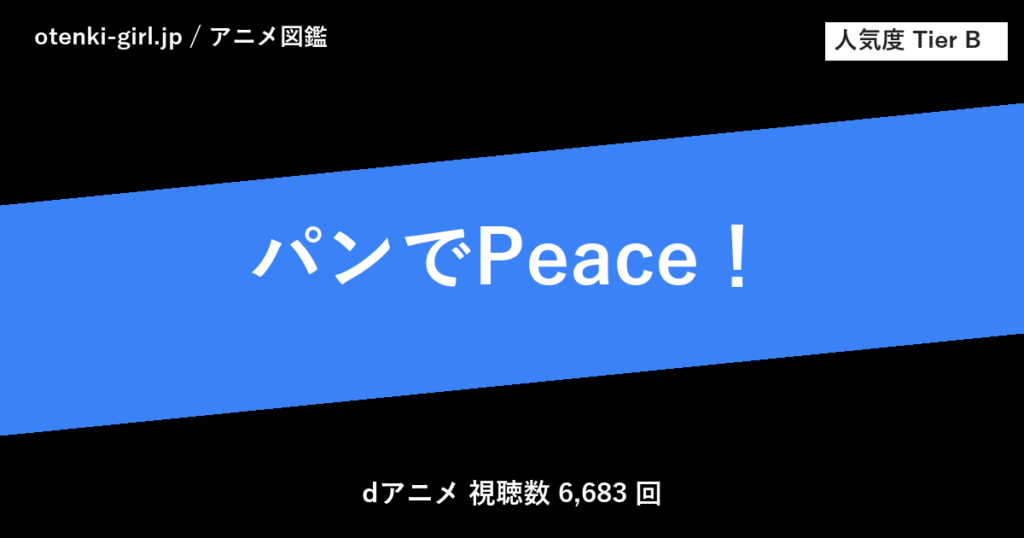 パンでPeace！ - 人気度 B - otenki-girl.jp アニメ図鑑