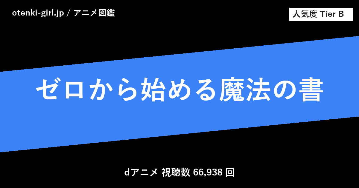ゼロから始める魔法の書 - 人気度 B - otenki-girl.jp アニメ図鑑