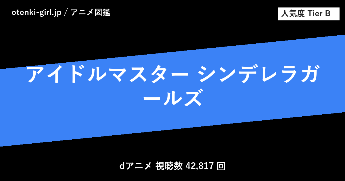アイドルマスター シンデレラガールズ - 人気度 B - otenki-girl.jp アニメ図鑑