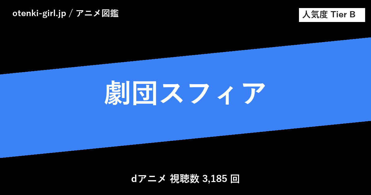 劇団スフィア - 人気度 B - otenki-girl.jp アニメ図鑑