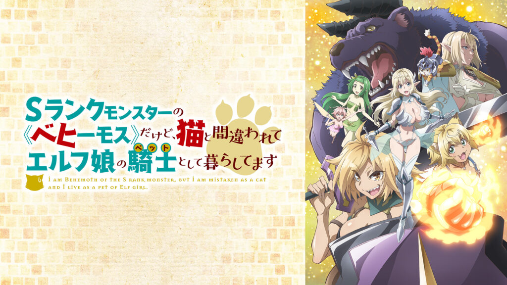 Sランクモンスターの《ベヒーモス》だけど、猫と間違われてエルフ娘の騎士（ペット）として暮らしてます - dアニメストア キービジュアル