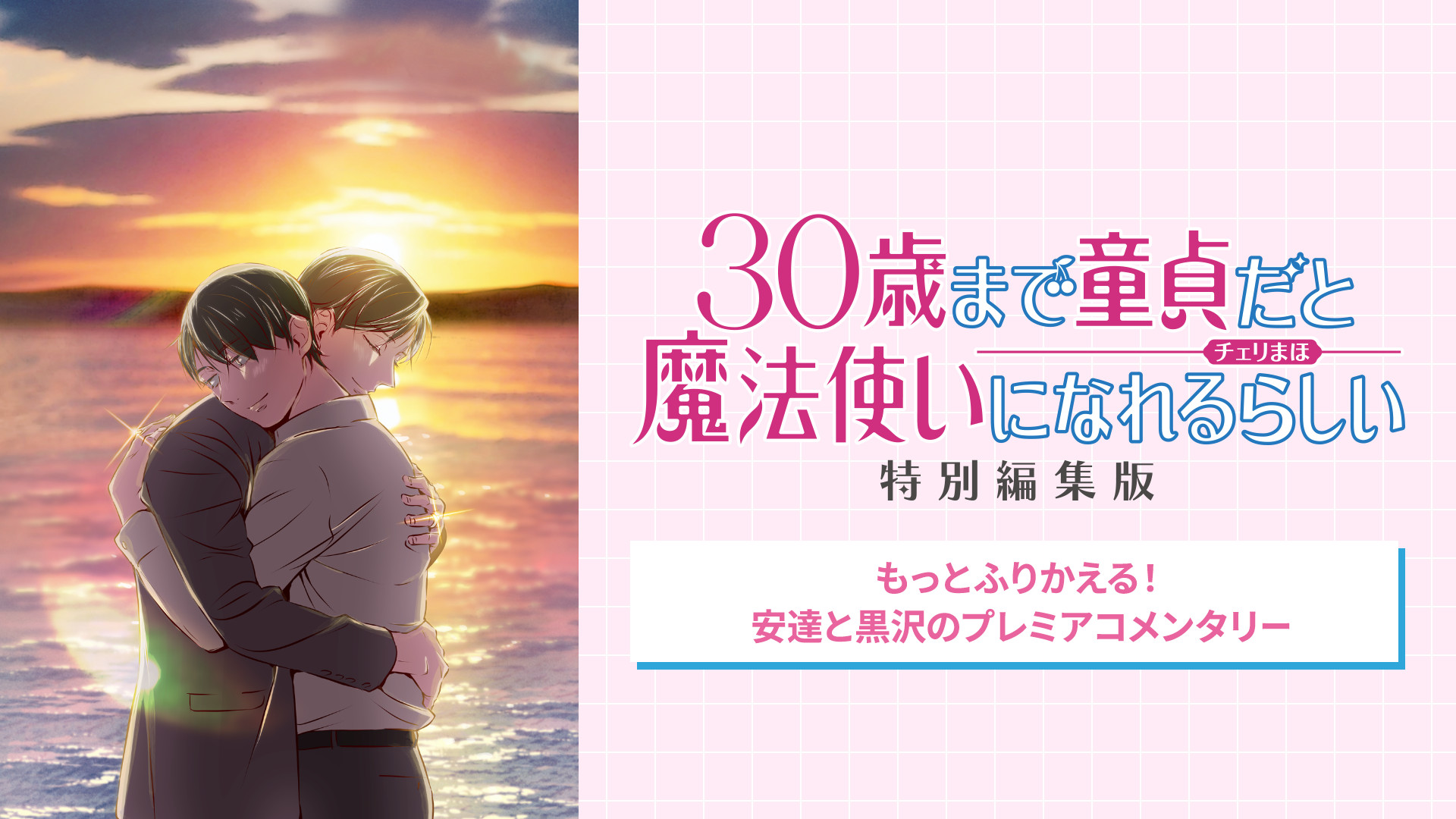 「30歳まで童貞だと魔法使いになれるらしい」特別編集版 ~もっとふりかえる!安達と黒沢のプレミアコメンタリー~ - dアニメストア キービジュアル