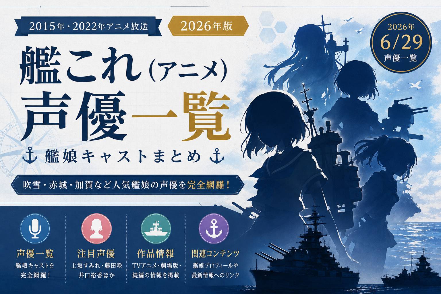 艦これ（アニメ）声優一覧｜艦娘キャストまとめ【2026年版】 | 声優