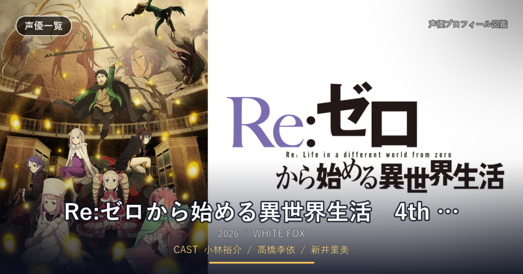 Re:ゼロから始める異世界生活　4th season